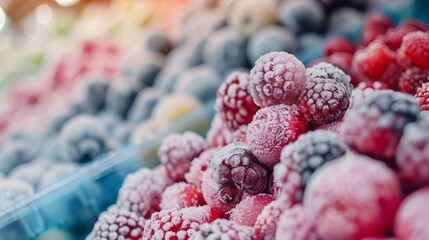 Wall Mural - strawberry, fruit, berries, fresh, vibrant, supermarket, grocery, market, wallpaper, background, colorful, produce, showcase, frozen, delicious, healthy, red, juicy, organic, sweet, tasty, nutrition, 