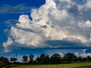 Poster - Strommasten und große Wolkengebilde