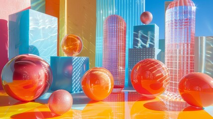 energetic 3d orbs and cubes: dynamic and playful photographic compositions