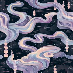 Wall Mural - Enchanting Cosmic Swirls: Abstract Space Art with Stars and Nebulae