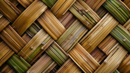 Sticker - Woven bamboo pattern background