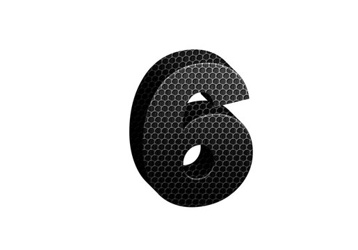 3d Steel Numbers, Alphabet Number Six made of stainless steel material, high-resolution image of 3d font, ready to use for graphic design purposes