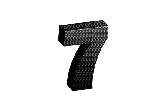 3d Steel Numbers, Alphabet Number Seven made of stainless steel material, high-resolution image of 3d font, ready to use for graphic design purposes