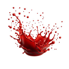 Wall Mural - Red liquid splash isolated on transparent background