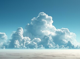 Sticker - A vast desert landscape with large clouds in the sky