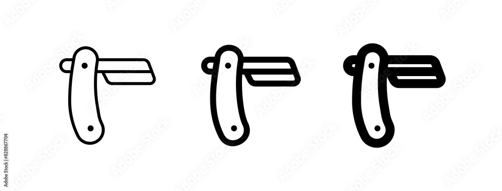 Editable straight razor vector icon. Barbershop, lifestyle, grooming ...