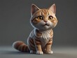 © Phongphan - Cute furry cat with bright eyes sits on the floor in a portrait pose