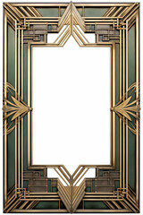Poster - Golden art deco frame with ornament. Retro golden art deco or art nouveau frame in roaring 20s style.
