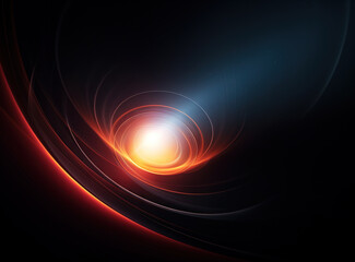 Poster - Light flare in the dark space. Abstract background with shiny lens glare effect.