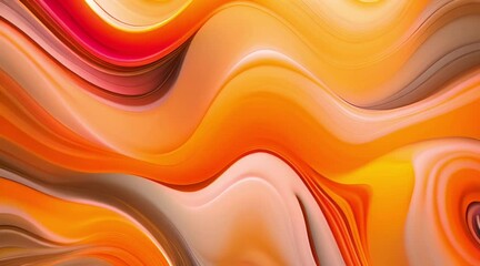 Poster - Orange and White Wavy Lines Background