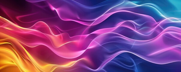 Poster - rainbow gradient colored wavy abstract background