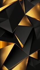 Wall Mural - Abstract geometric gold black background, modern art design for graphics and templates