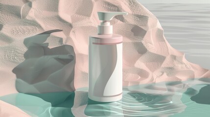 Wall Mural - empty mock up label on skincare product