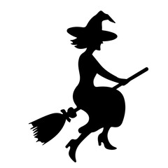 Wall Mural - halloween witch on a broom