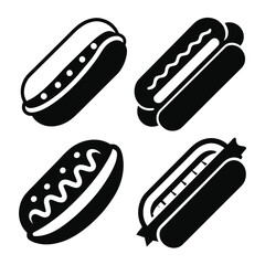 Wall Mural - Set of Hot Dog icon vector on white background