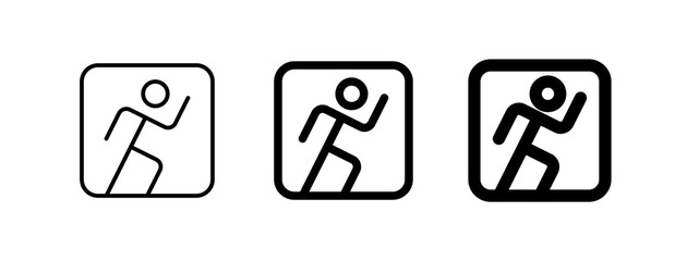 Wall Mural - Editable running stick figure, action vector icon. Part of a big icon set family. Perfect for web and app interfaces, presentations, infographics, etc