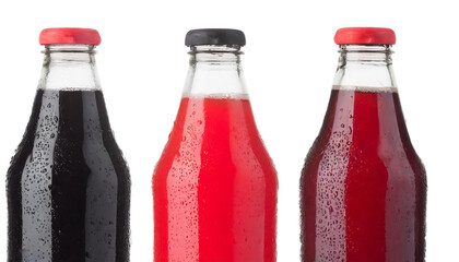 Soda / Pop / Juice drinks in glass shaped beer bottles