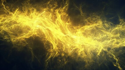 Wall Mural - An abstract background featuring yellow electric lightning.