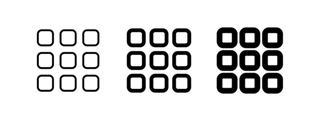 Editable vector grid menu icon. Part of a big icon set family. Perfect for web and app interfaces, presentations, infographics, etc
