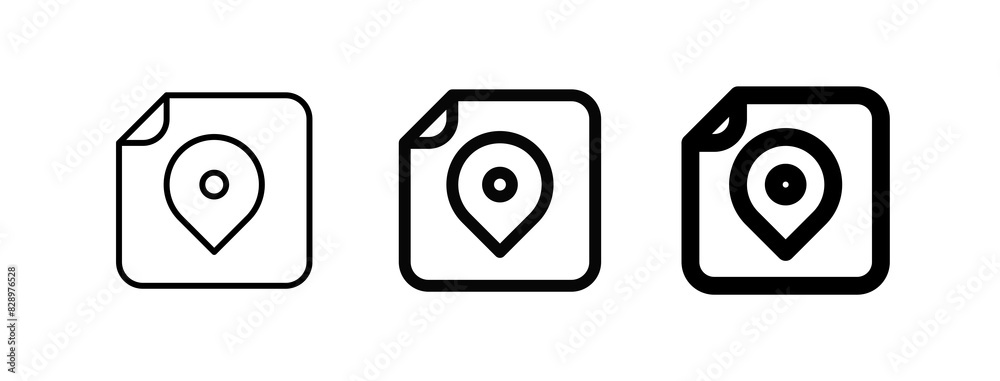 Map Folder Vector Editable vector location map file icon. Part of a big icon set family ...