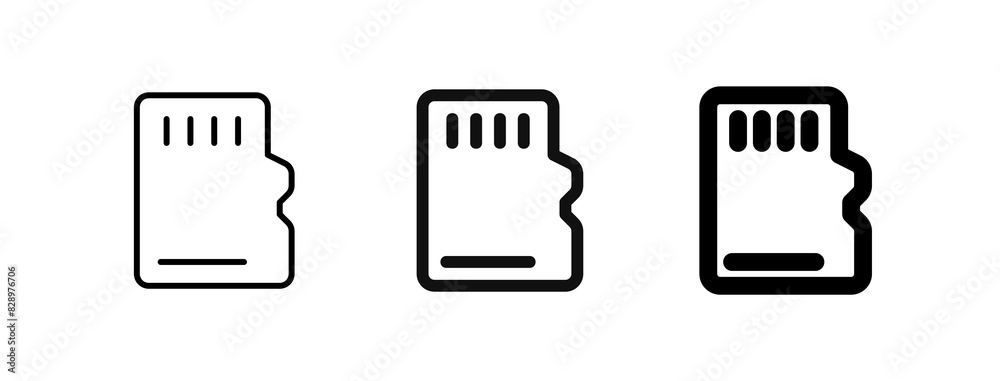 Editable vector memory card icon. Part of a big icon set family ...