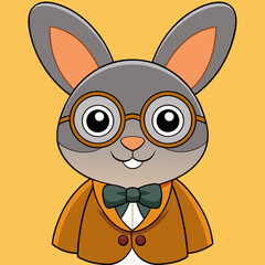 Wall Mural - rabbit intellectual