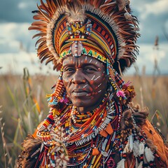 Sticker - Portraits of indigenous tribes East Africa natural light and wide apertures