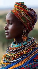 Poster - Samburu women intricate beaded jewelry cultural essence