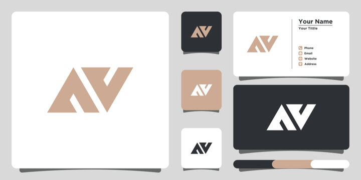 Letter N logo design with creative concept and business card. Premium Vector