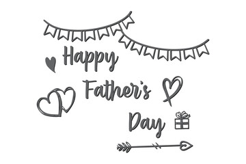 Wall Mural - Happy fathers day calligraphy greeting card vector illustration