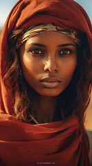 Wall Mural - Somali woman in desert