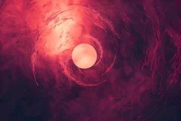 Aufkleber - Abstract red background with fluid shapes and organic forms
