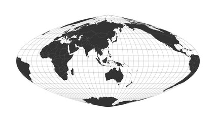 Wall Mural - World map. Boggs eumorphic projection. Animated projection. Loopable video.