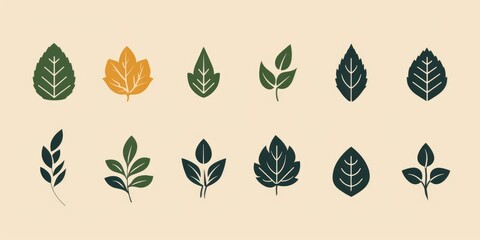 Wall Mural - Minimal And Organic. Modern Logotype Set for Nature and Eco Brands