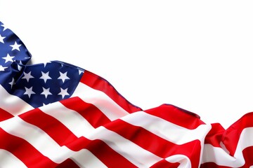 Wall Mural - A top-down view of the American flag and patriotic elements with 'VETERANS DAY' in white capital letters on a clear white background, symbolizing honor and respect for veterans.