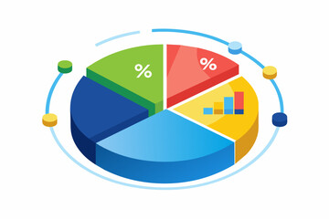 Aufkleber - a pie chart with several different types of pies