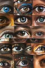 Canvas Print - close-up of people's eyes. Selective focus