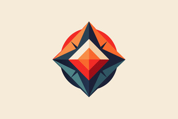 Aufkleber - a colorful geometric logo with a geometric shape