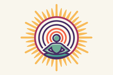 Poster - a colorful circular design with a flower in the middle
