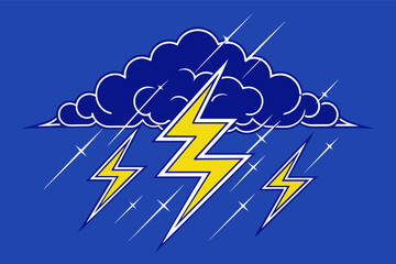 Wall Mural - a lightning bolt in the sky with clouds, In the sky, there is a lightning bolt amidst the clouds.