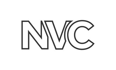 Poster - NVC logo design template with strong and modern bold text. Initial based vector logotype featuring simple and minimal typography. Trendy company identity.