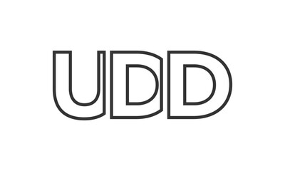 Poster - UDD logo design template with strong and modern bold text. Initial based vector logotype featuring simple and minimal typography. Trendy company identity.