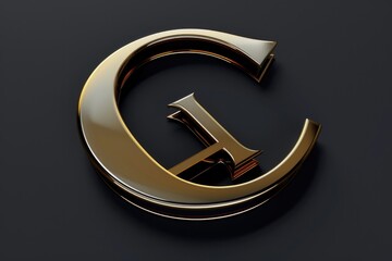 Wall Mural - A golden letter C on a sleek black background. Perfect for branding and design projects