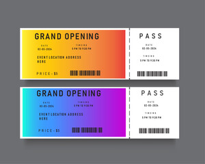 Wall Mural - set of  event ticket pass template 