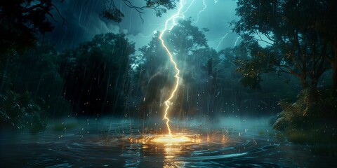 Electric Rainforest: Wildlife Sheltering, generative ai