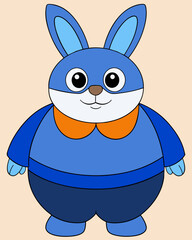 Wall Mural - cartoon fat rabbit