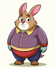 Wall Mural - cartoon fat rabbit