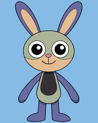 Wall Mural - cartoon skinny rabbit