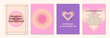 © anya - Aesthetic abstract gentle gradient background with ispiration and motivation quotes and phrases posters on blurred pattern. Modern print for social media stories, album covers, banners, templates