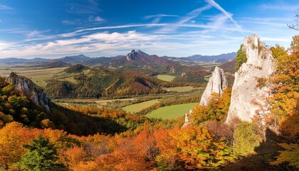 Canvas Print - panorama of mountains in the sulov rocks nature reserves in the autumn in slovakia europe